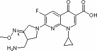 7-(3-aminomethyl)-4-methoxyimino-pyrrolidin-1-yl)-1-cyclopropyl-6-fluoro-4-oxo-1,4-dihydro-[1,8]naphthyridine-3-carboxylic acid