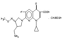7-(3-aminomethyl)-4-methoxyimino-pyrrolidin-1-yl)-1-cyclopropyl-6-fluoro-4-oxo-1,4-dihydro-[1,8]naphthyridine-3-carboxylic acid mesylate;LB-20304 Mesilate